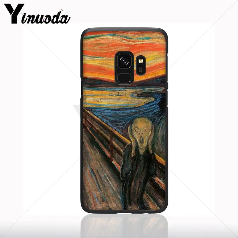 Scream Oleh Munch Kucing Hitam Lembut Shell Ponsel Case untuk Samsung Galaxy S10plus S9 Plus S8plus S10E A50 A70 A10 Case ponsel