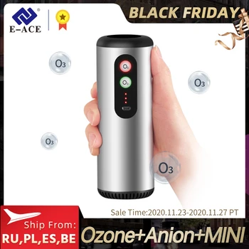 

E-ACE M03 Car Air Purifier Anion Ozone Generator for Car Home Office with HEPA Filter Fresh Sterilize Air Cleaner