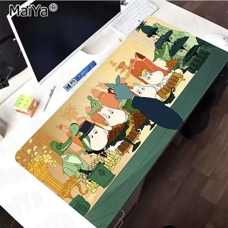 Maiya винтажный крутой милый Бегемот Moomin Pikku myy запирающийся край коврик для мыши большой коврик для мыши клавиатуры коврик - Цвет: Lock Edge 30x80cm