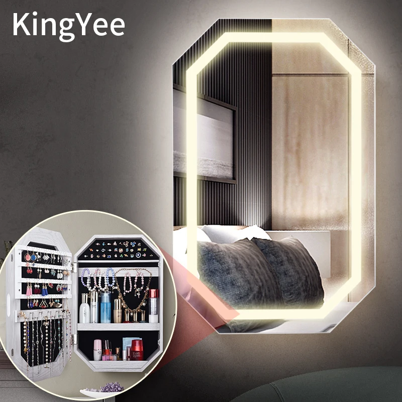 

KingYee bedroom furniture Dressing table mirror makeup mirror storage box mirror wall-mounted storage box multi-purpose mirror