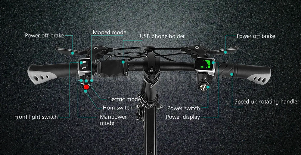 Fiido D1 Folding Electric Bike Two Wheels Electric Bicycle 14 Inch 36V 250W Mini Adults Electric Scooter With Seat (10)