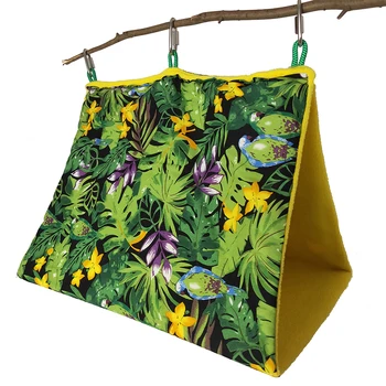 

Birds Nest Pet Hanging Cages Tent Parrots Nest Perches Stand Tropical Rain Forest Color Summer Shade Hammock Parakeet Small Bird