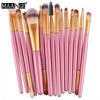 

MAANGE Pro 15Pcs Eye Shadow Foundation Eyebrow Eyeliner Eyelash Lip Brush Makeup Brushes Cosmetic Tool Make Up Eye Brush Set