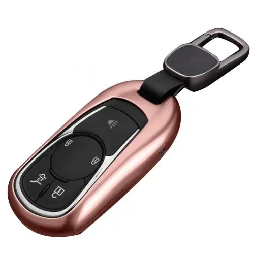 Алюминиевый сплав авто ключ оболочки чехол для Buick Лакросс Envision GL8 - Название цвета: Rose Gold