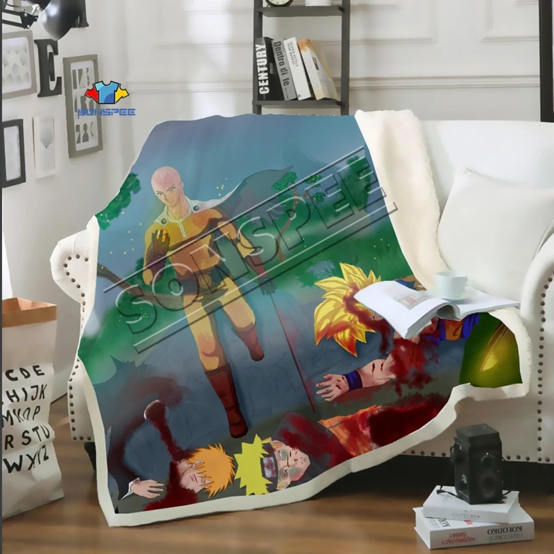 Аниме One PUNCH-MAN, Супермен, диван для путешествий, молодежное постельное белье, набивное одеяло с рисунком, покрывало для мальчиков и девочек, одеяло для путешествий
