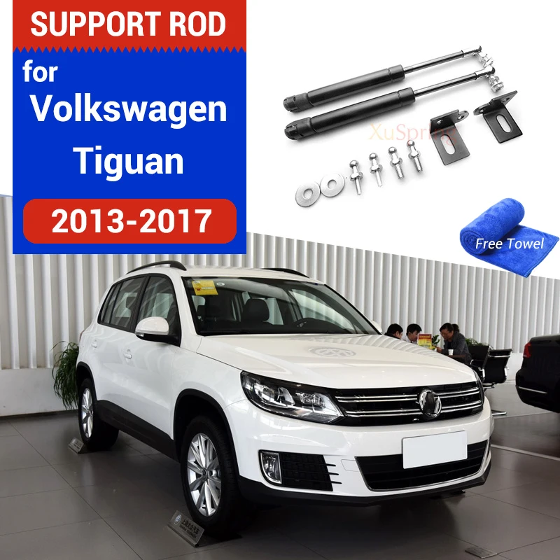 Soporte de campana para capó de coche, barra de resorte de elevación, resorte, soporte de Gas de choque, accesorios sin perforación para VW Tiguan 2010-2017 MK1