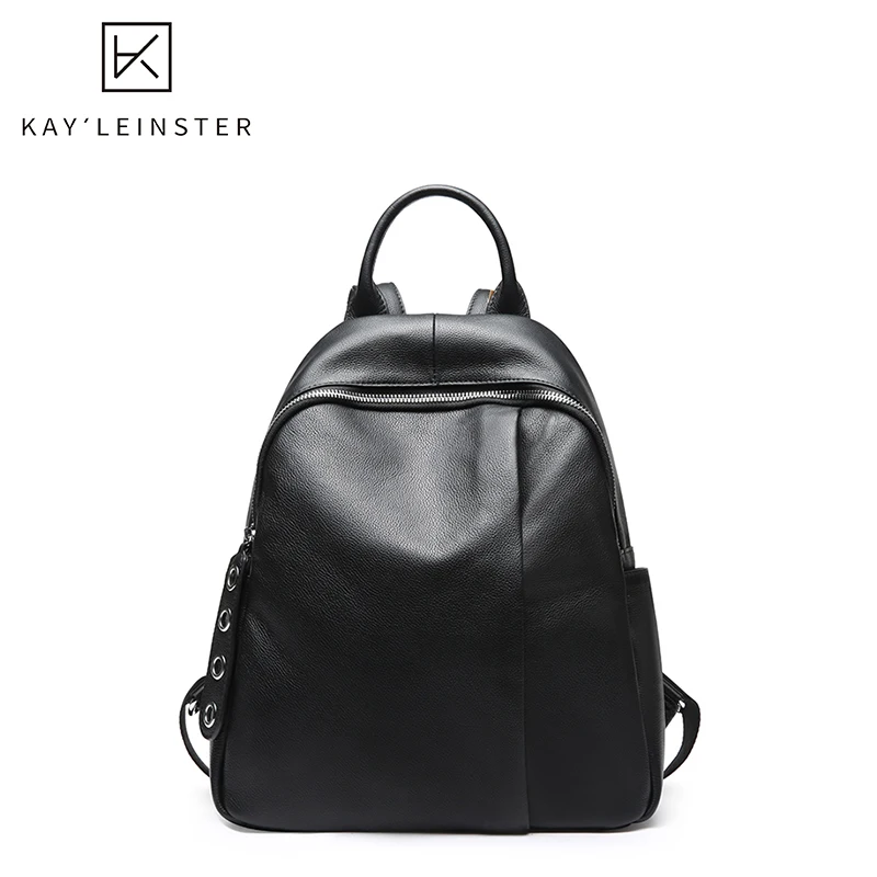 

100% Genuine Leather Women Backpack Casual Designer Ladies School shoulder Bag Black Travel Backpack Bags for Women 2019