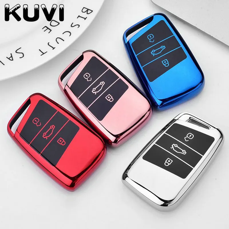 Soft TPU Car Remote Key Case Cover Holder Shell Fob For Volkswagen VW Magotan Passat B8 For Skoda Superb A7 Accessories key case cover,key case,car key shell,remote control case cover