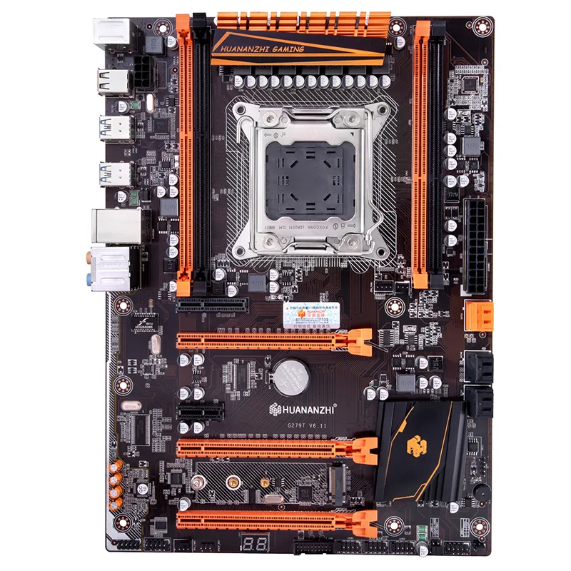 Скидка материнская плата с M.2 слотом HUANANZHI deluxe X79 материнская плата с процессором Intel Xeon E5 2650 V2 ram 32G(4*8G) REG ECC