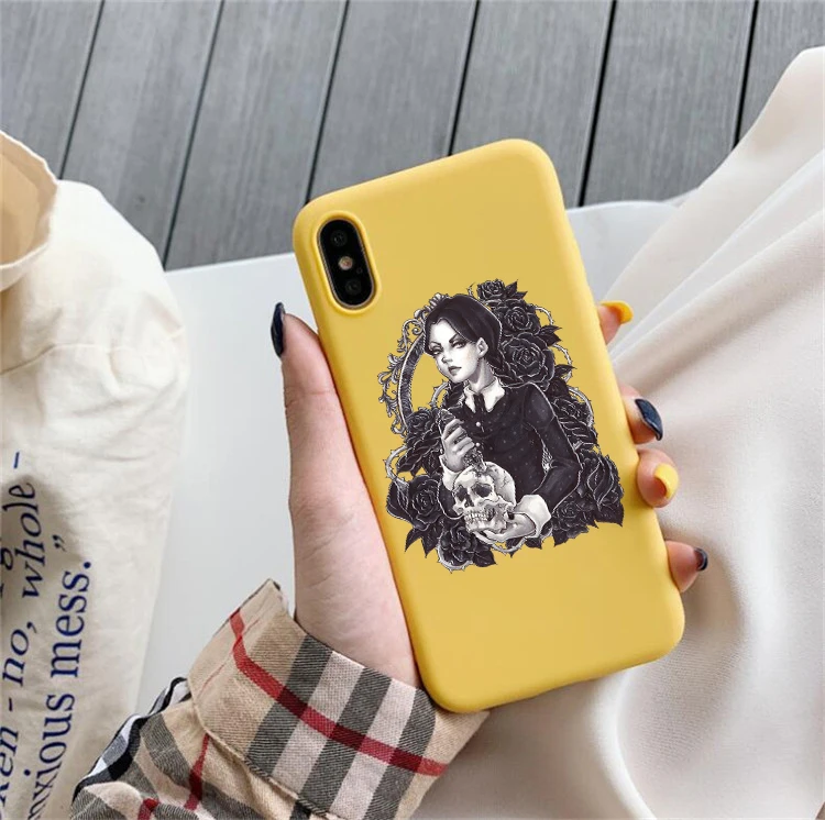 Среда Addams семейный цветной Мягкий силиконовый чехол для телефона iphone 6/6s, 6 Plus/6s Plus, 7/8, 7 Plus/8 Plus, X, XS, XR, XSMax