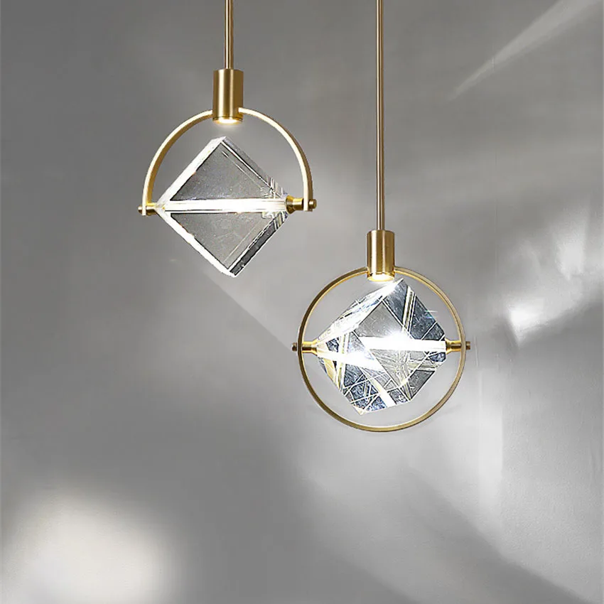 

Nordic Light luxury Crystal Pendant Light restaurant bedroom bedside small Hanglamp Modern Designer Crystal LED lustre pendente