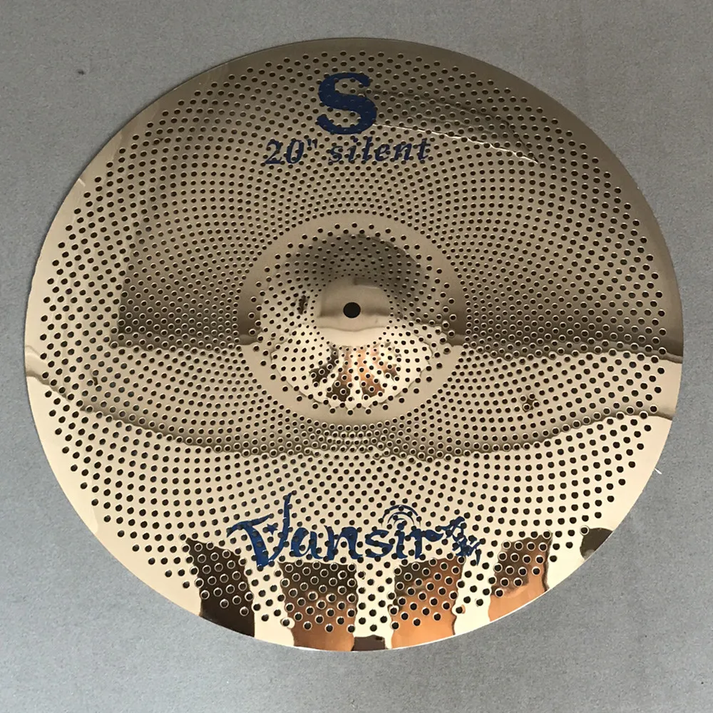 Vansir silve low volume mute quite silent cymbal set 10"splash+ 14"hihat+16"crash+16"china+18"crash+20"ride+cymbal bag 7pcs