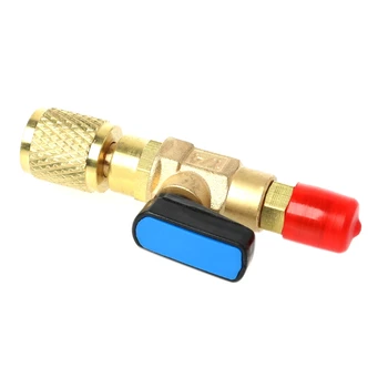 

1/4" Male to 1/4" Female SAE Straight Ball Valve AC Charging For R22 Refrigerant