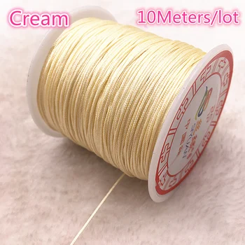 

10Meters/lot 0.8/1.0mm Cream Nylon Cord Thread Chinese Knot Macrame Cord Bracelet Braided String DIY Tassels Beading Thread