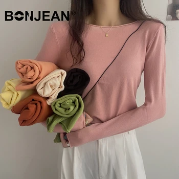 

Basic Top Woman Clothes Knitted Top Jumpers Ladies Pullover Knit Sweater Women Pullover Autumn Winter Yellow Black Sweater Z690