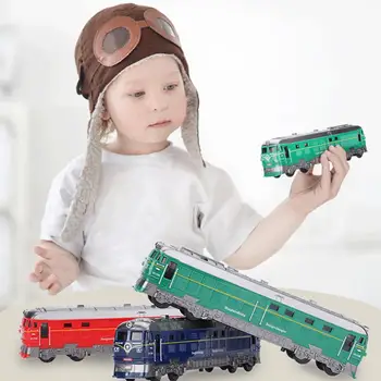 

Kuulee LED Simulate Inertia Train with Light & Sound Retro Double-head Locomotive Kids Toy Gift