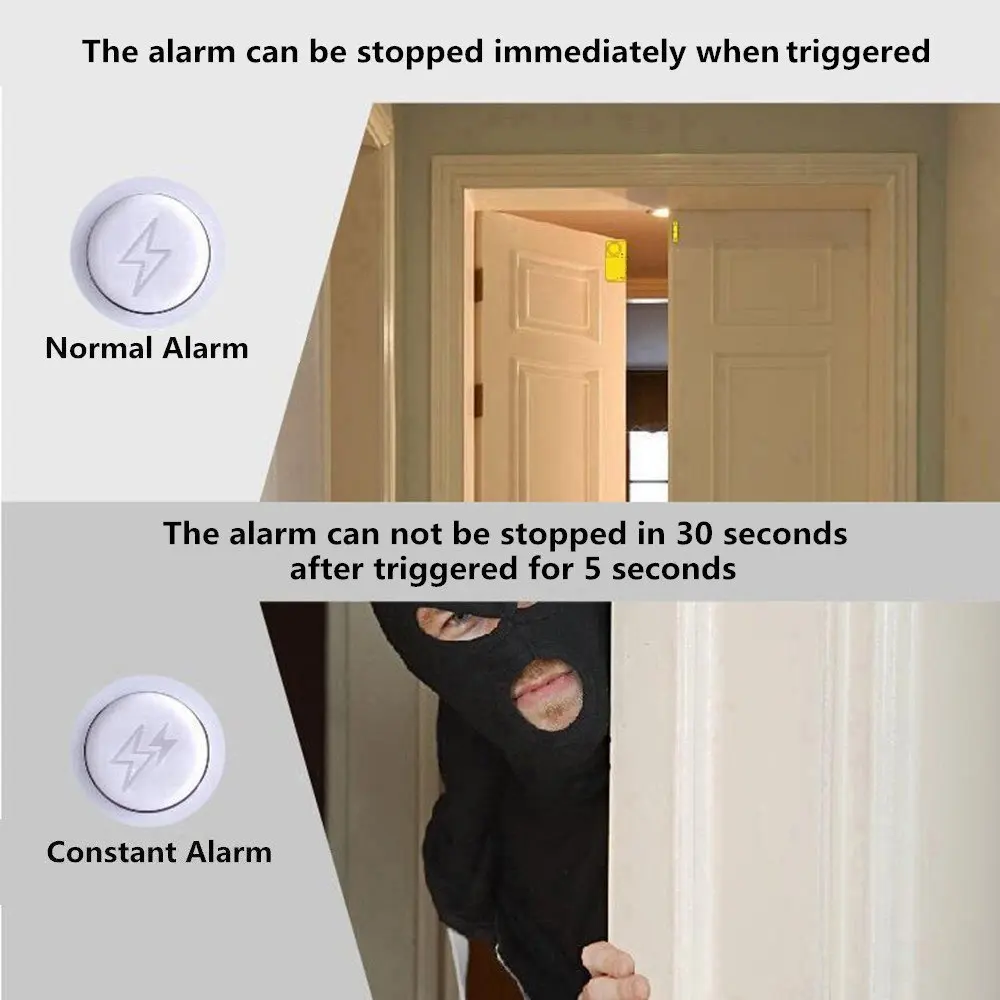 Awapow Refrigerator Alarm Wireless Door And Window Delay Induction Alarm Security Anti-theft System Set Smart Home Door Magnetic