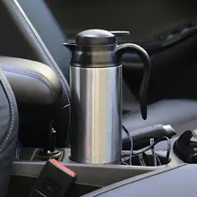Кружка-чайник с подогревом для автомобиля, чашка 12 В/24 В, чашка из нержавеющей стали для нагрева в дороге, чашка для кипячения воды, кофе, автостайлинг