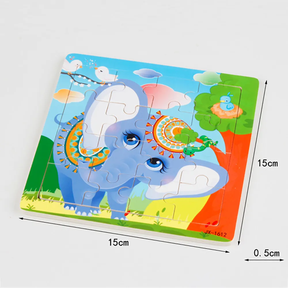 Wooden Puzzle Kids Toy cartoon animal Learning Education Interesting Wooden Toys Children