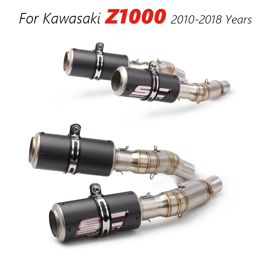 1 Набор для Kawasaki Z1000 2010 2018 лет 51 мм AR SC Slip On средней трубы Escape Moto rcycle выхлопной Akrap Mid