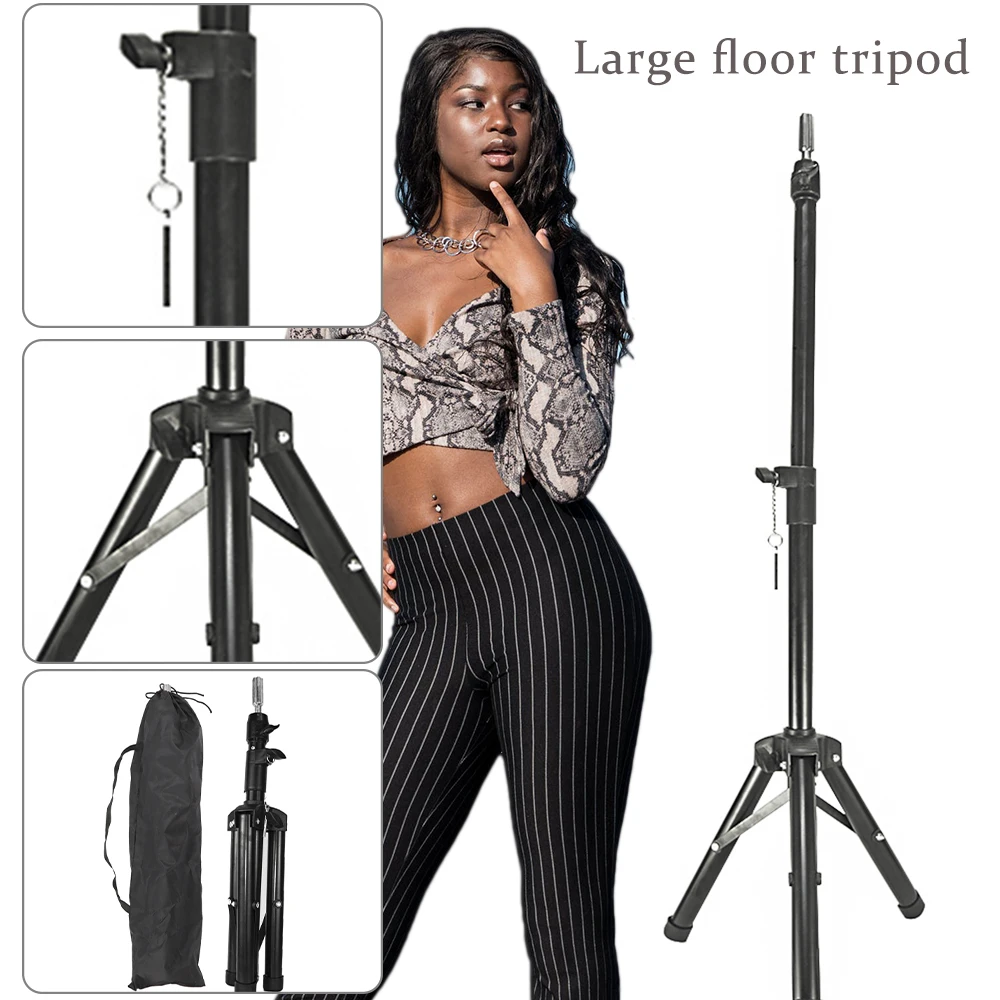 Simnient 130CM Adjustable Mannequin Tripod Stand Block Training Doll  Manikin Head Wig Stand Cosmetology Hairdressing Wig Display