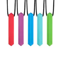Baby Teether Sensory Chew Necklace Robot Dinosaur Silicone Teether for Teething Autism Biting Chewing Baby Care Pacifier Pendant 1