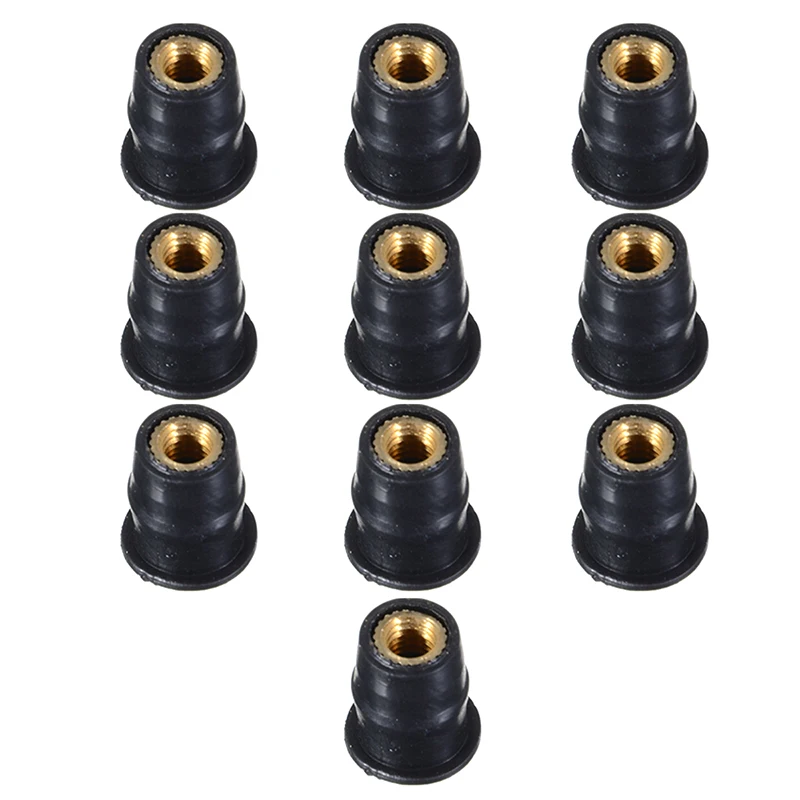 New Arrival 10pcs/set Motorcycle Windshield M5x16mm Screws Black M5 Rubber Nuts Neoprene Set 5mm