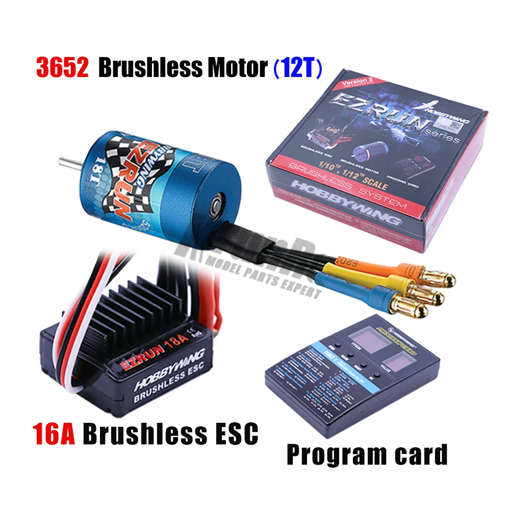12T Combo A1 HOBBYWING EZRUN Combo A1 A2 EZRUN-2030 12 T/18 T 7800KV 5200KV бесщеточный мотор+ 18A ESC+ карта EZRUN комбо для 1/18 автомобиля - Цвет: 12T Combo A1