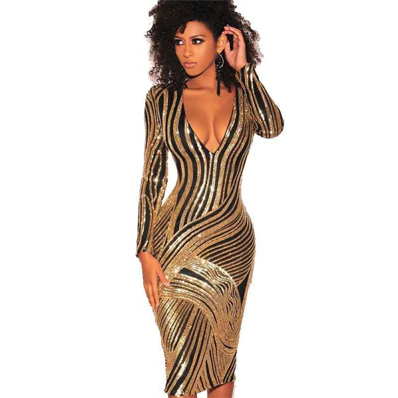 

Golden Sexy Club Dress Women Robe Longue Floral Printed 2020 New Fashion Elastic Waist European American Trend Runway Design