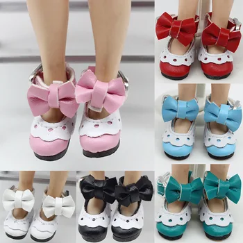 

12 Inch Leather Lace Shoes for Blyth/AZ/Licca/Pullip Doll 1 pair 2.8cm Cute Sweet Lacy Shoes with Bowknot Doll Accessories