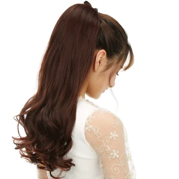

MSTN 24 Inch Curly Synthetic Clip in Ribbon Ponytail Hair Extension Synthetic Hairpiece