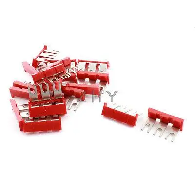 

20Pcs 400V 10A 3-Position Fork Terminal Jumper Connector Strip Red