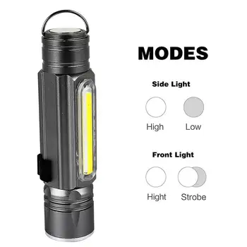 

LED Flashlight Camping Zoomable Waterproof Hiking Torch Emergent Lamp Super Bright Portable Silver Climbing Tactical Military