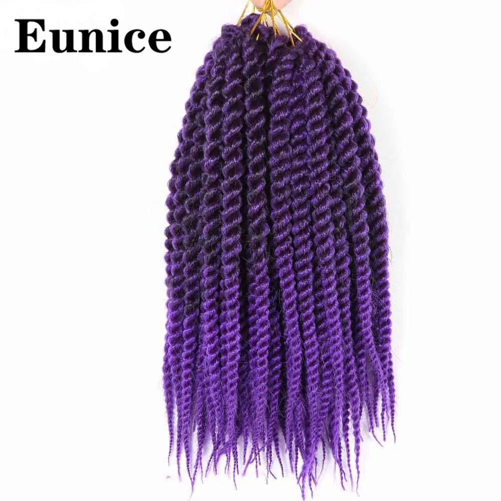 12 Havana Twist Crochet Braids Hair Black Synthetic Ombre