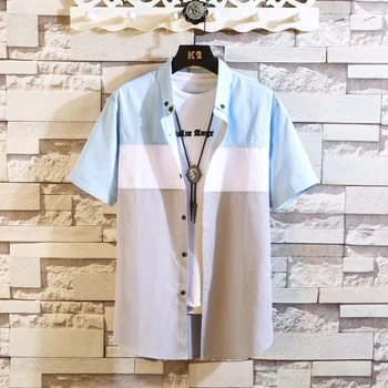 

Summer and Autumn Men Casual Striped Shirt Short Sleeve Mens Shirt Slim Fit Male Casual Shirt Men Dress Shirts