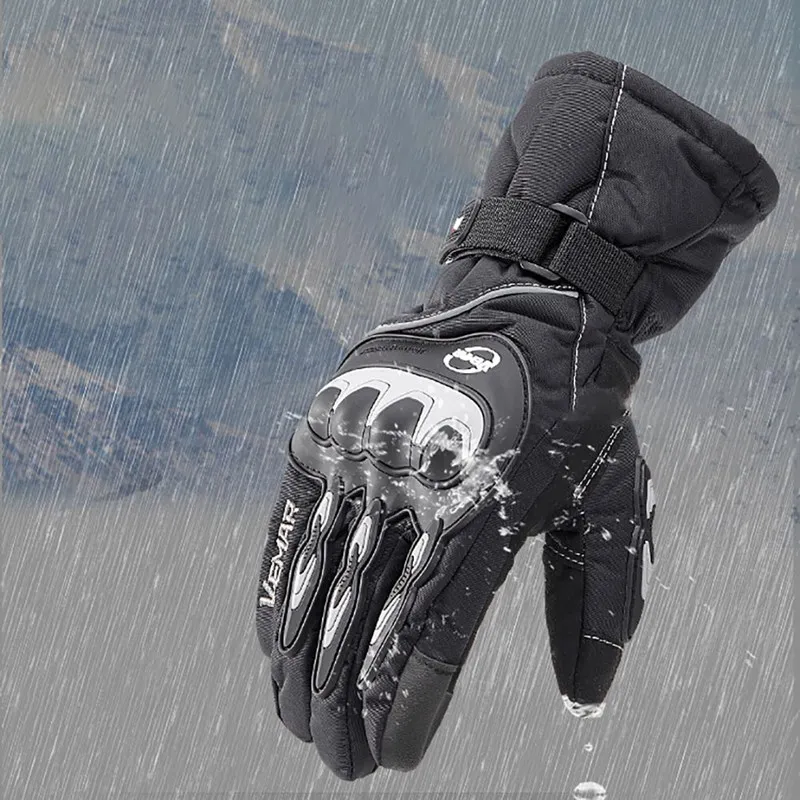 Уличные теплые Мотоциклетные Перчатки из хлопка теплые зимние ветрозащитные перчатки для вождения зимние водонепроницаемые Лыжные Сноуборд