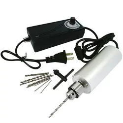 0,3 мм-4 мм Регулируемая Мини электрическая ручная дрель алюминиевая портативная ручная дрель для Diy Pcb с 2А Dc5V-12V управлением питанием