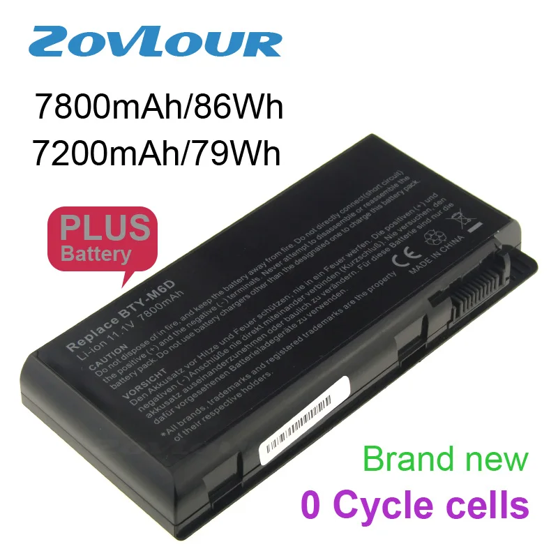 

Zovlour Laptop battery BTY-M6D for MSI GX780R GX780 GX680R GX680 GX660R GX660D GX660DX GX660DXR GX660 E6603 PC Computer