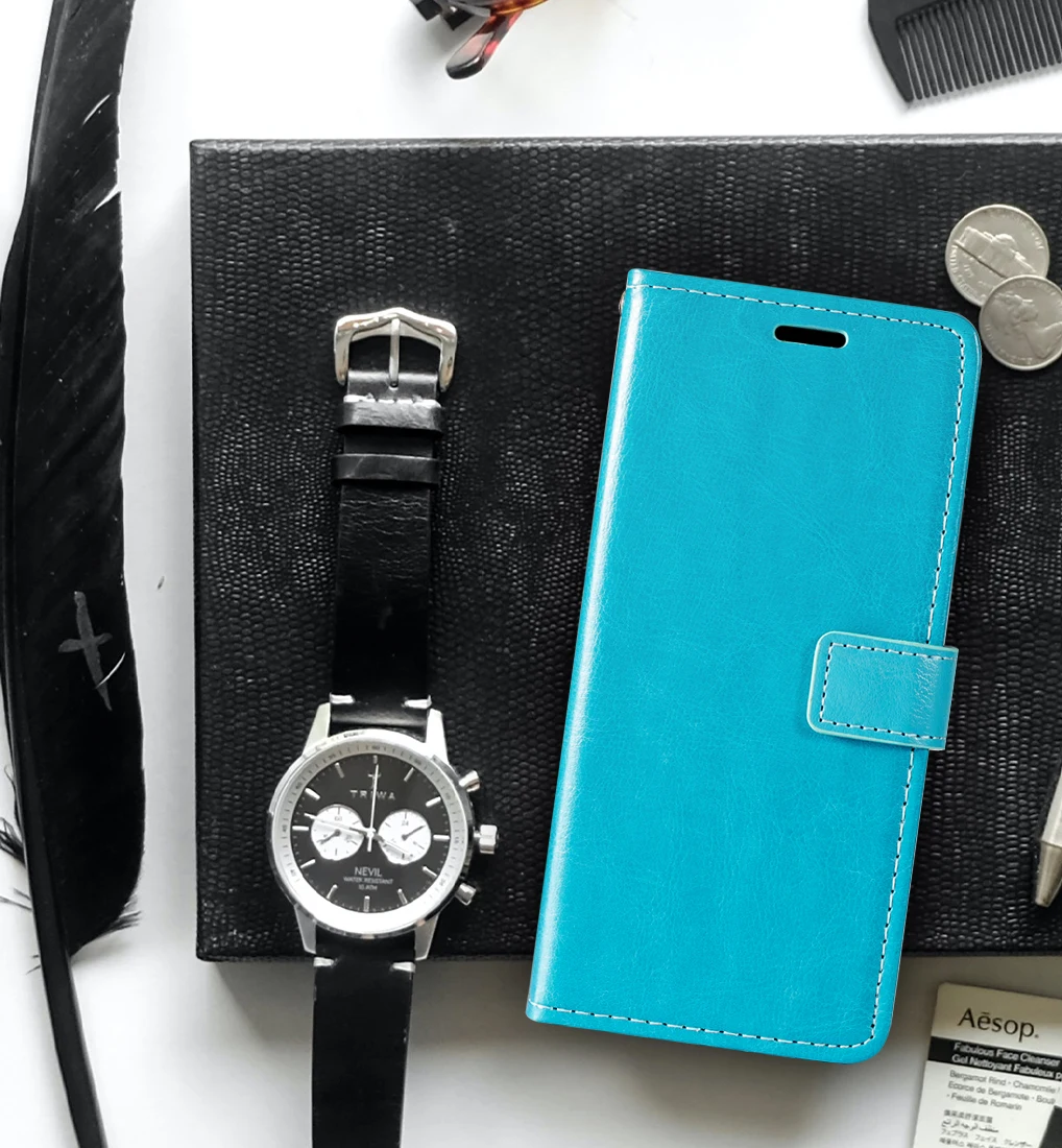 de couro premium capa magnética com suporte