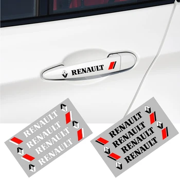 

4Pcs Car Styling Fashion Creative Car Door Handle Decals Design Stickers Vinyls Decals for Renault Twingo Clio Captur Megane 2 3