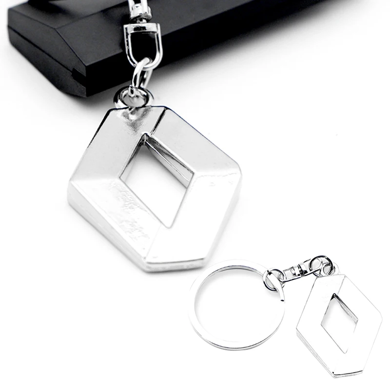 

3D Metal Car Key Ring Keychain Sliver Car badge For Renault Megane 2 3 Duster Logan Clio Laguna 2 Captur Car Accessories