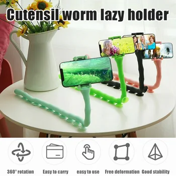 

Newly Lazy Bracket Mobile Phone Stents Cute Worm Suction Cup Support Wall Desktop Portable Holder S66