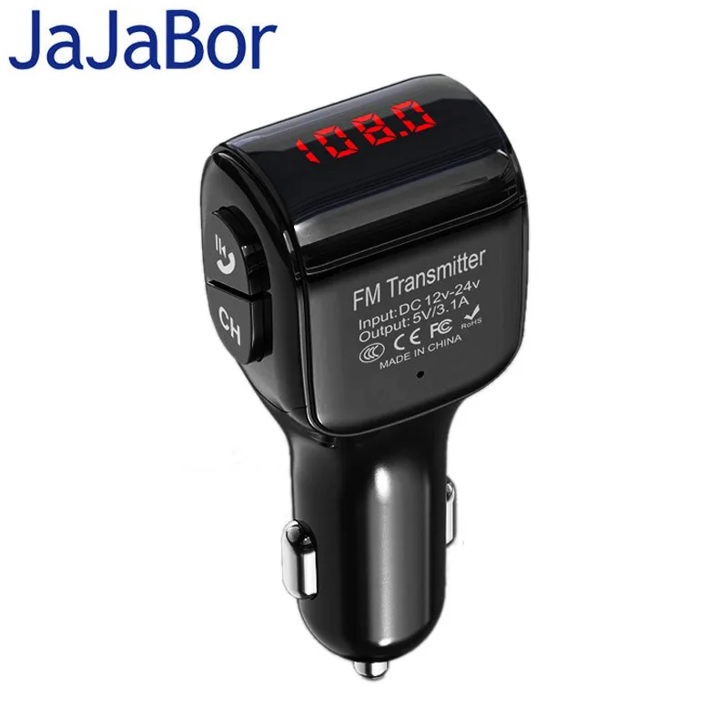 JaJaBor FM Transmitter Bluetooth Car kit Handsfree Bluetooth 5.0 Wireless Stereo A2DP Car MP3 Player Dual USB 3.1A Phone Charger