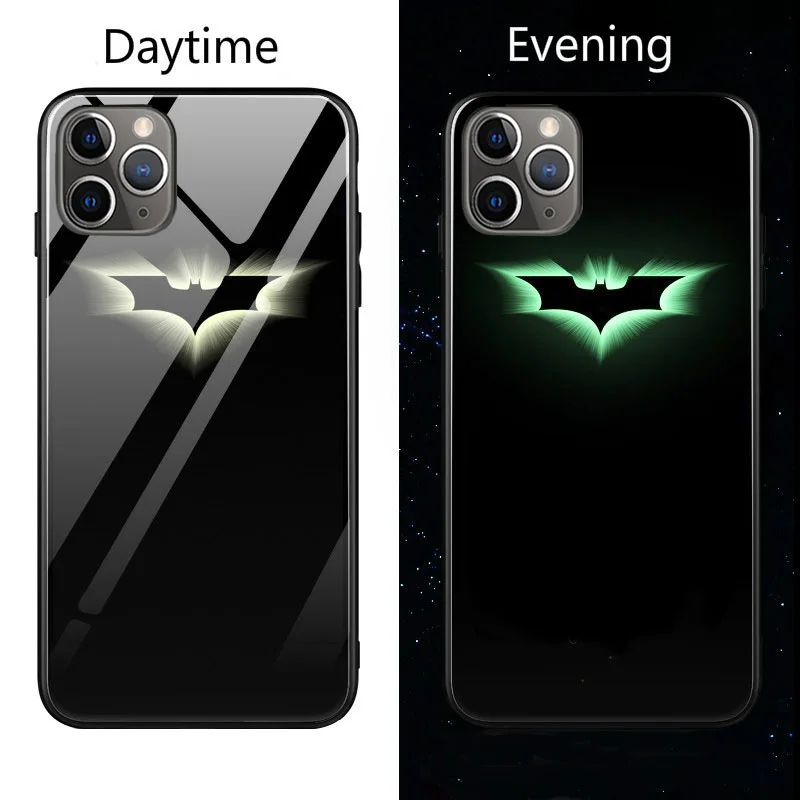 Marvel Бэтмен Веном чехол в виде светящегося стекла для iphone 11 Pro XS MAX XR X 7 8 6 6S Plus Мстители Черная пантера Железный человек чехол