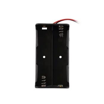 

Plastic Battery Storage Case Plastic for 2 x 18650 Box Holder Black With Wire Leads Black