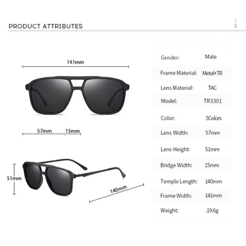 TR90 Polarised Sunglasses for Women Men Oversized Driving Sunglasses Luxury Vintage UV400 Square Male Sun Glasses 4