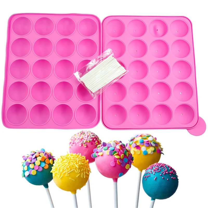 20 Holes Round Lollipop Silicone Mold Chocolate Confectionery Candy
