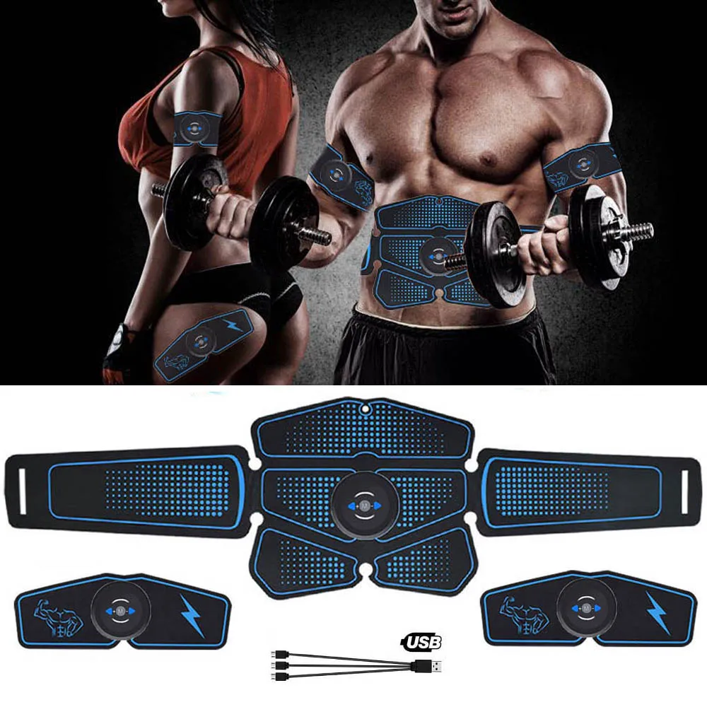 

Abdominal Muscle Stimulator Trainer EMS Abs Fitness Equipment Training Gear Muscles Electrostimulator Toner Exercise At Home Gym