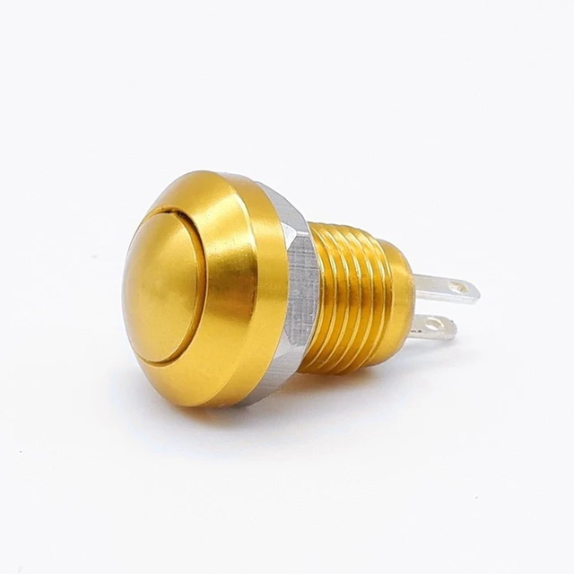 8mm Push Button Switch Momentary Metal Horn Doorbell Bell  Car Auto Engine PC Power Start Starter Red Green Black Blue NO Gold
