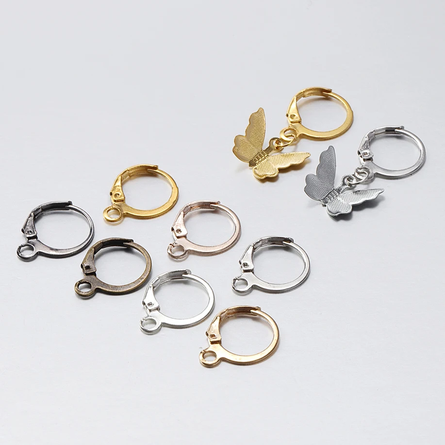 50pcs Metal Earring Making Accessories Rhodium Earring Clasps Hooks Findings With Loop Clasp Round Base For Jewelry Making Diy 50pcs Metal Earring Making Accessories Rhodium Earring Clasps Hooks Findings With Loop Clasp Round Base For Jewelry Making Diy